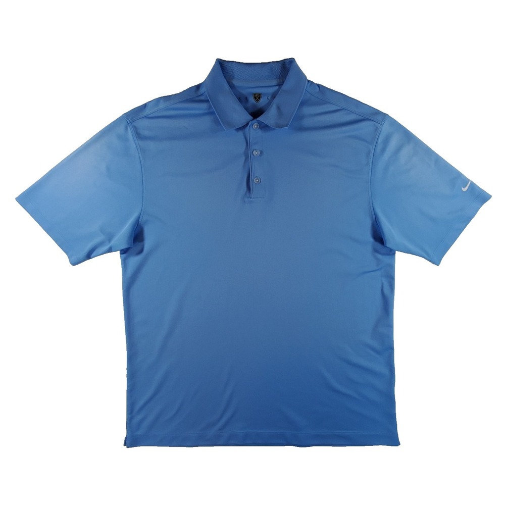 Nike Golf Mens Large Light‎ Blue Dri-FIT Polo Shirt Performance Short Sleeve Tee
